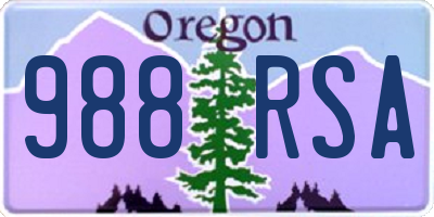 OR license plate 988RSA