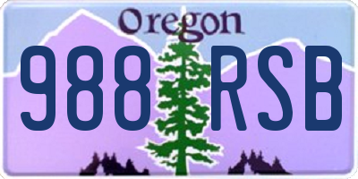 OR license plate 988RSB
