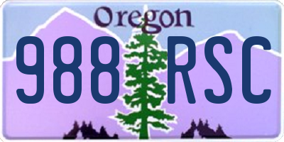 OR license plate 988RSC