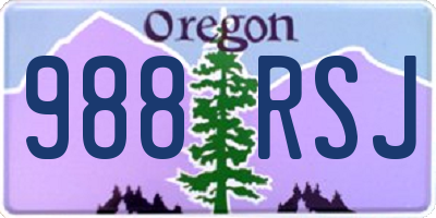 OR license plate 988RSJ