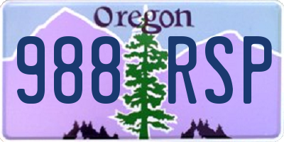 OR license plate 988RSP