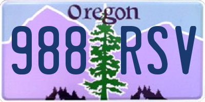 OR license plate 988RSV
