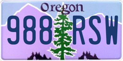 OR license plate 988RSW