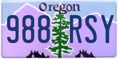 OR license plate 988RSY