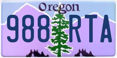 OR license plate 988RTA