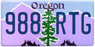 OR license plate 988RTG