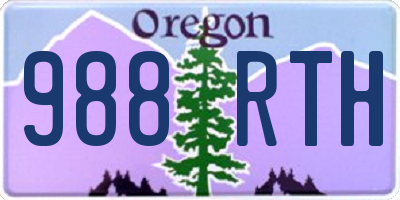 OR license plate 988RTH