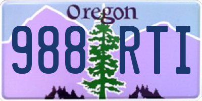 OR license plate 988RTI