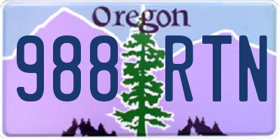 OR license plate 988RTN