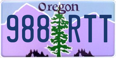 OR license plate 988RTT