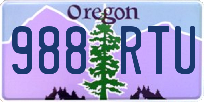 OR license plate 988RTU