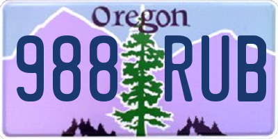 OR license plate 988RUB