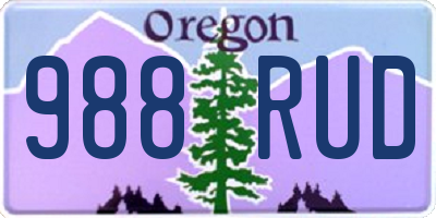 OR license plate 988RUD