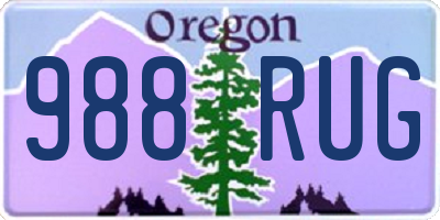 OR license plate 988RUG
