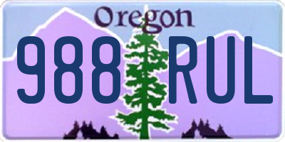 OR license plate 988RUL