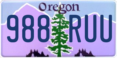 OR license plate 988RUU