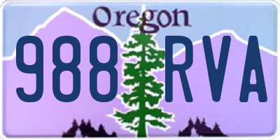 OR license plate 988RVA