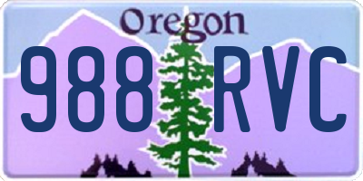 OR license plate 988RVC