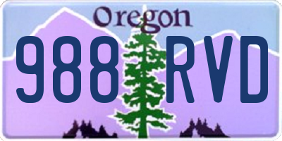 OR license plate 988RVD