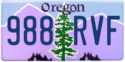 OR license plate 988RVF