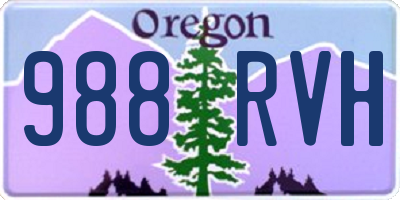 OR license plate 988RVH