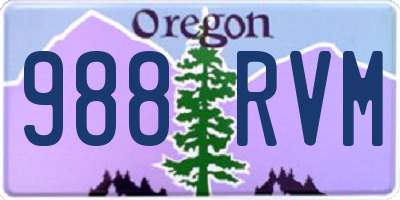 OR license plate 988RVM