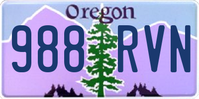 OR license plate 988RVN