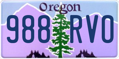 OR license plate 988RVO