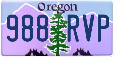OR license plate 988RVP