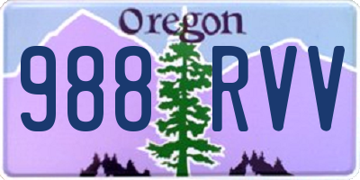 OR license plate 988RVV