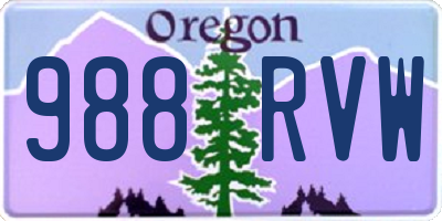 OR license plate 988RVW