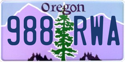 OR license plate 988RWA