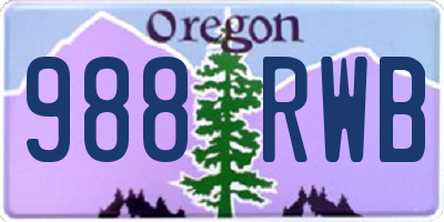 OR license plate 988RWB