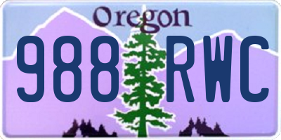 OR license plate 988RWC