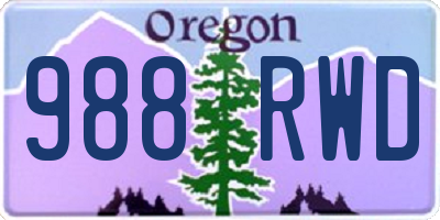 OR license plate 988RWD