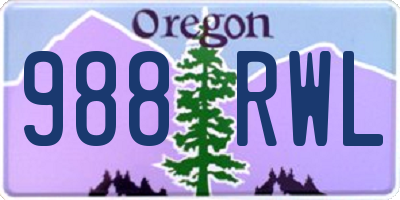 OR license plate 988RWL
