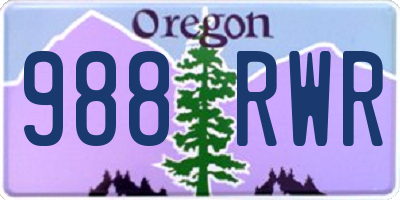 OR license plate 988RWR