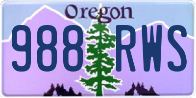 OR license plate 988RWS