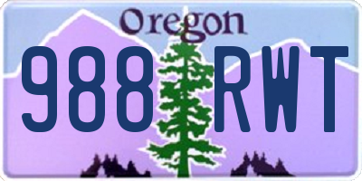 OR license plate 988RWT