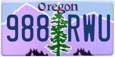 OR license plate 988RWU