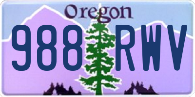 OR license plate 988RWV
