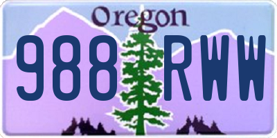 OR license plate 988RWW