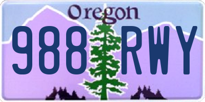 OR license plate 988RWY