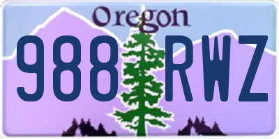OR license plate 988RWZ