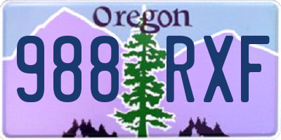 OR license plate 988RXF