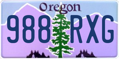 OR license plate 988RXG