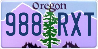 OR license plate 988RXT