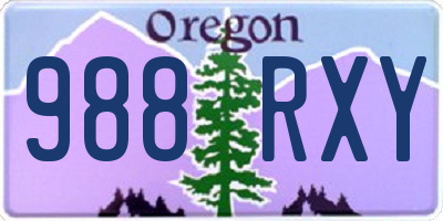 OR license plate 988RXY