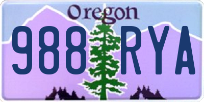 OR license plate 988RYA