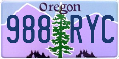 OR license plate 988RYC